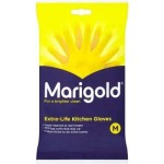 Marigold brand kitchen gloves, extra long lifespan, medium size, 12-pack, for a cleaner and brighter kitchen.